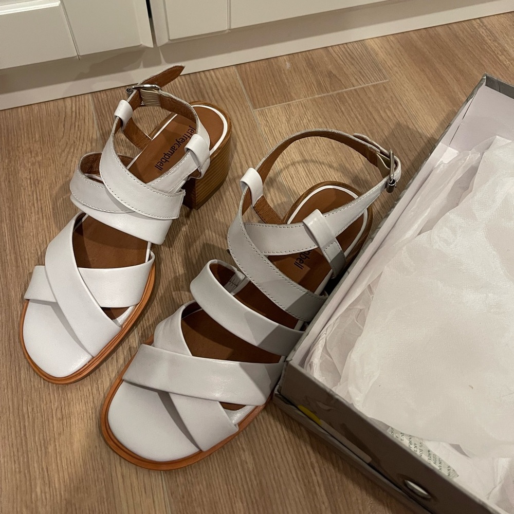 Jeffrey Campbell Strappy White Sandals - “Sharla” - new in box NWT